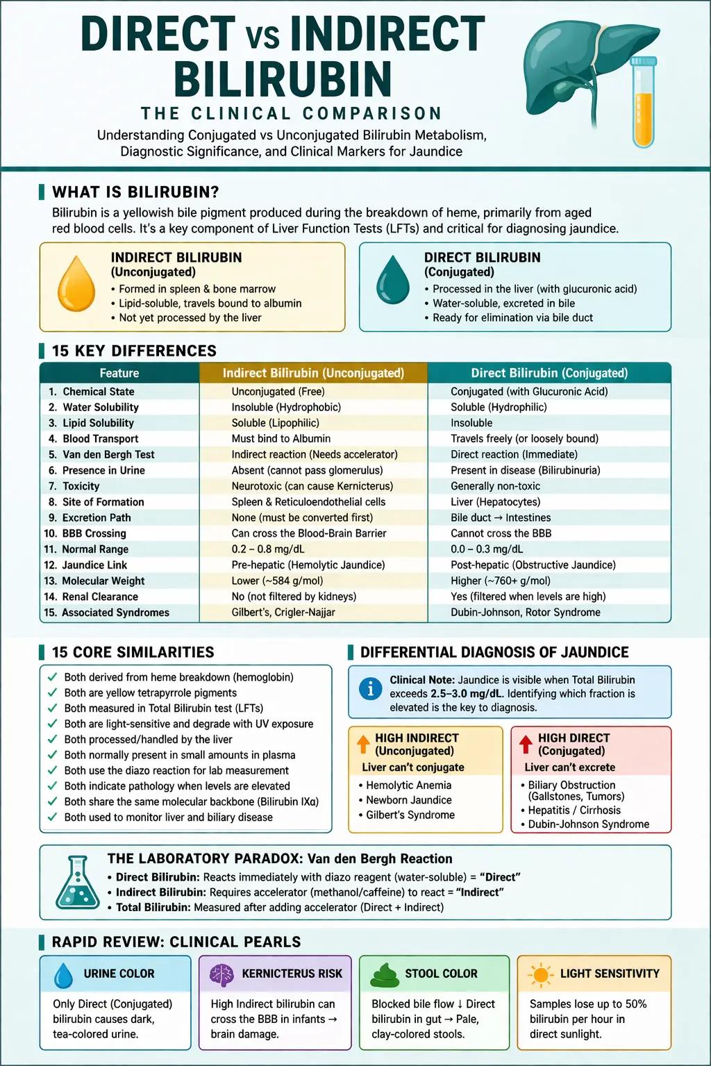 Direct vs Indirect Bilirubin - 15 Key Differences, Similarities & Lab Guide 1