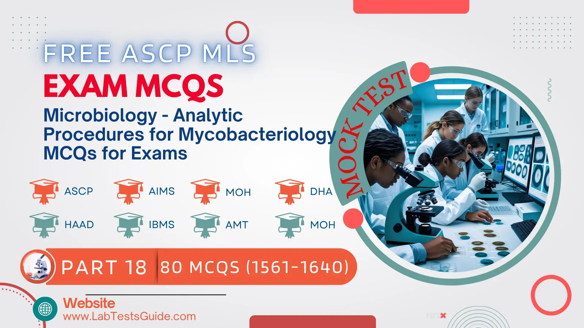 Free ASCP MLS Exam Practice Questions Mock Test Part 18 – Microbiology - Analytic Procedures for Mycobacteriology
