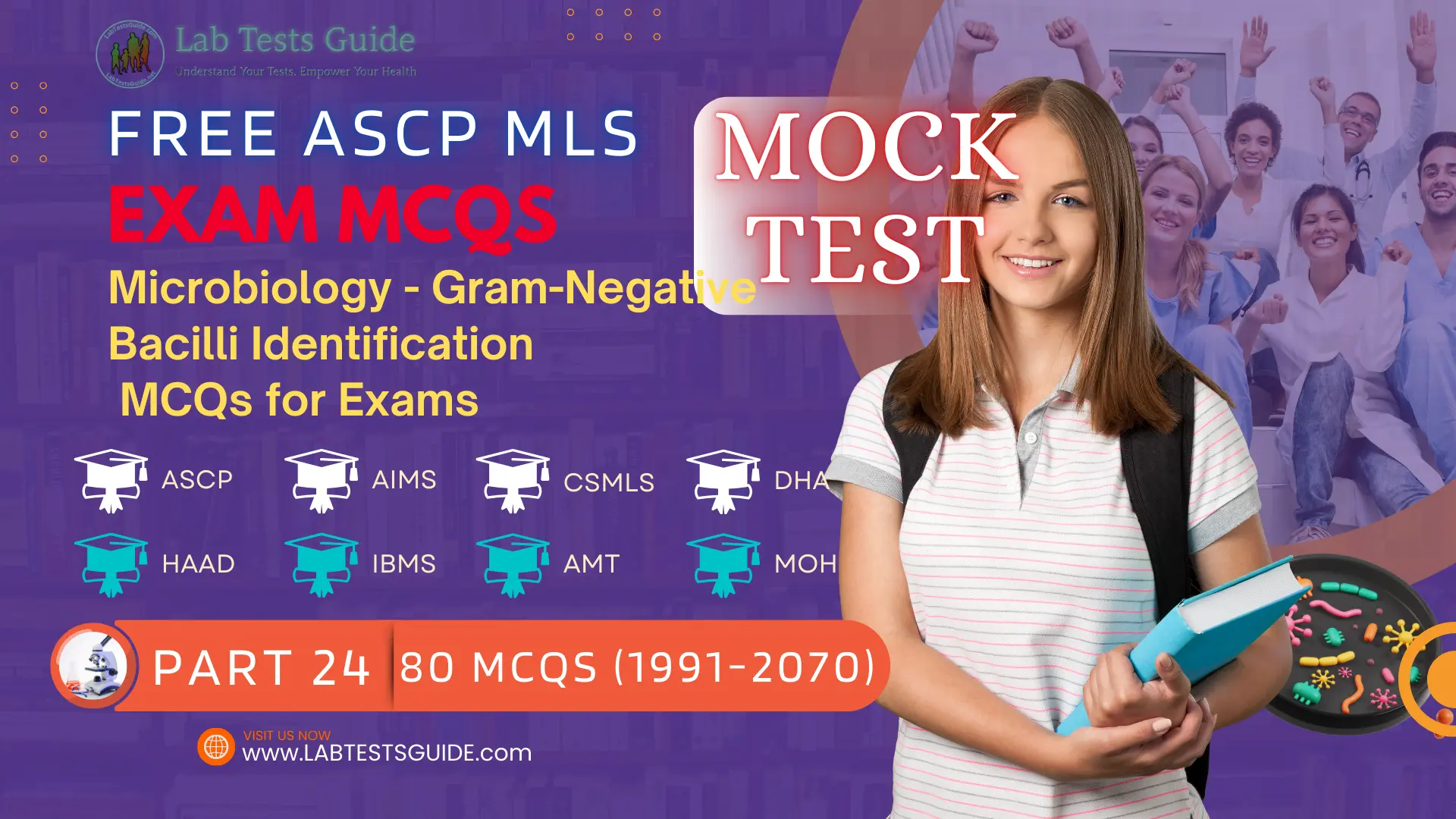 Free ASCP MLS Exam Practice Questions Mock Test Part 24 – Microbiology - Gram-Negative Bacilli Identification
