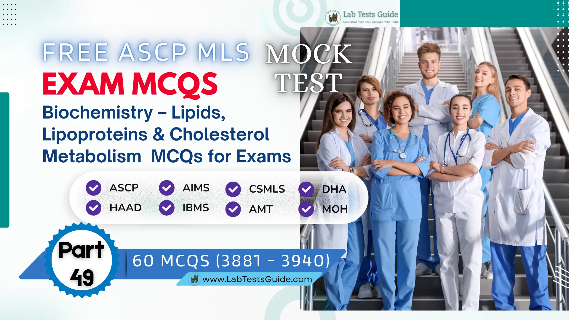 Free ASCP MLS Biochemistry Mock Test Part 49 – Lipids, Lipoproteins & Cholesterol Metabolism Practice Exam
