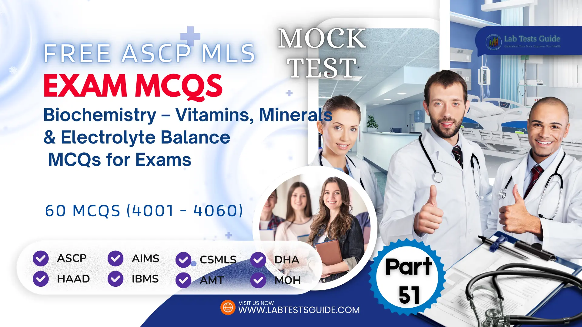 Free ASCP MLS Biochemistry Mock Test Part 51 – Vitamins, Minerals & Electrolyte Balance Practice Exam