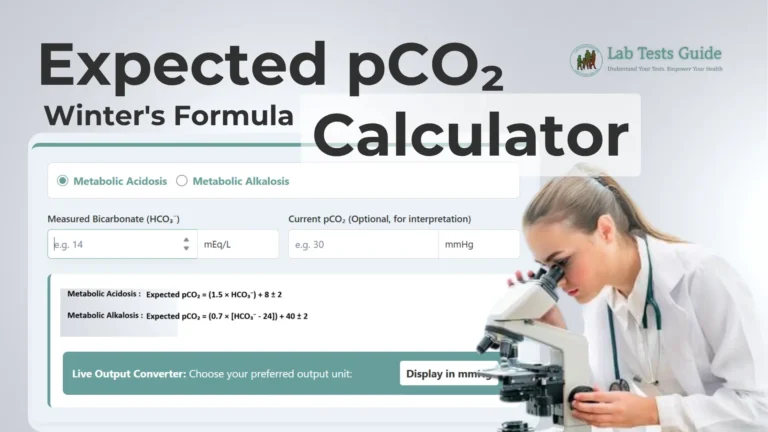Expected pCO₂ Calculator (Winter's Formula)