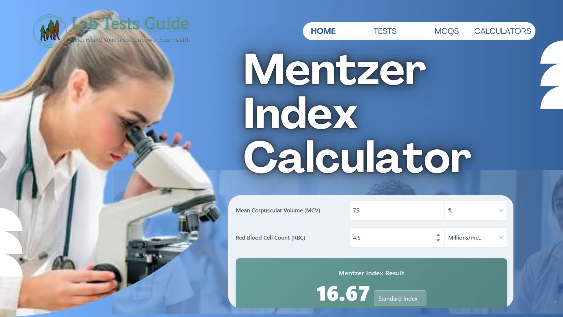 Mentzer Index Calculator