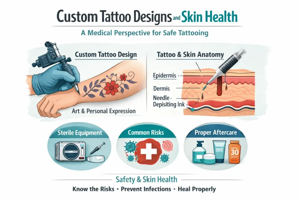 Custom Tattoo Designs and Skin Health - A Medical Perspective for Safe Tattooing