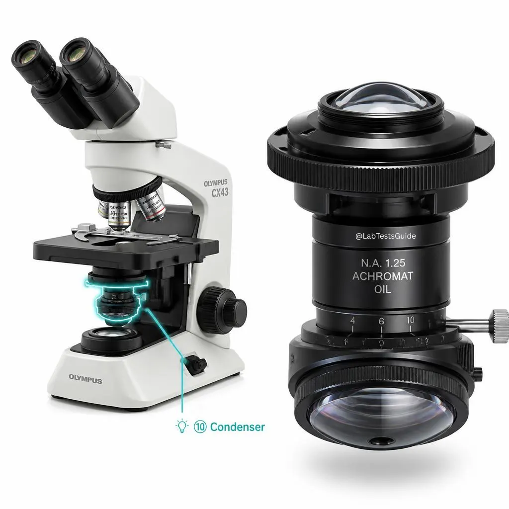 Microscope condenser lens light focusing system