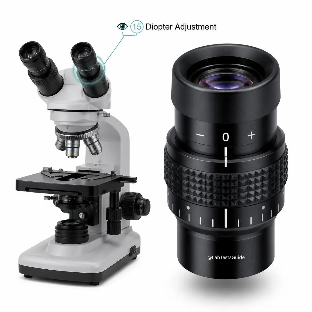 Microscope diopter adjustment ring binocular focus correction