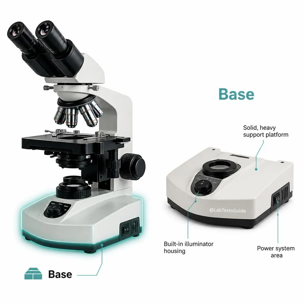 Microscope base stand support structure heavy platform