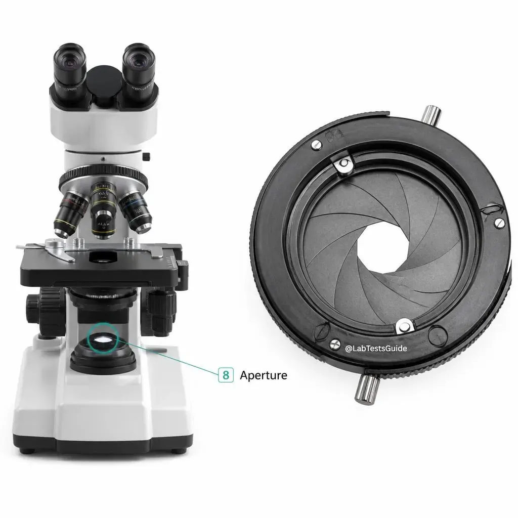 Microscope stage aperture light opening hole