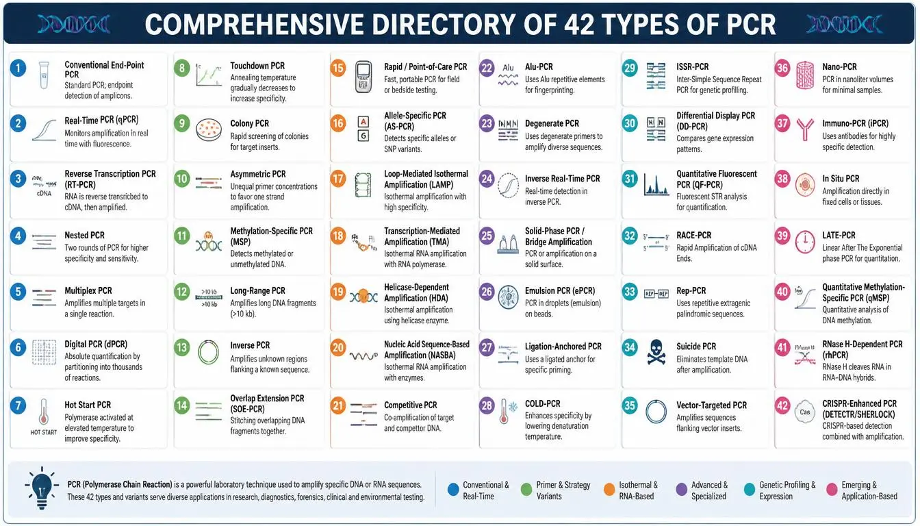 Comprehensive Directory of 42 Types of PCR
