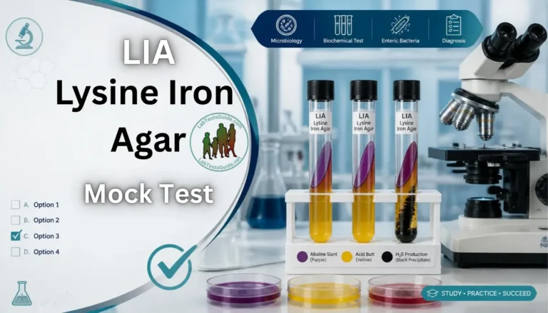 Lysine Iron Agar (LIA) 30 MCQs Mock Test