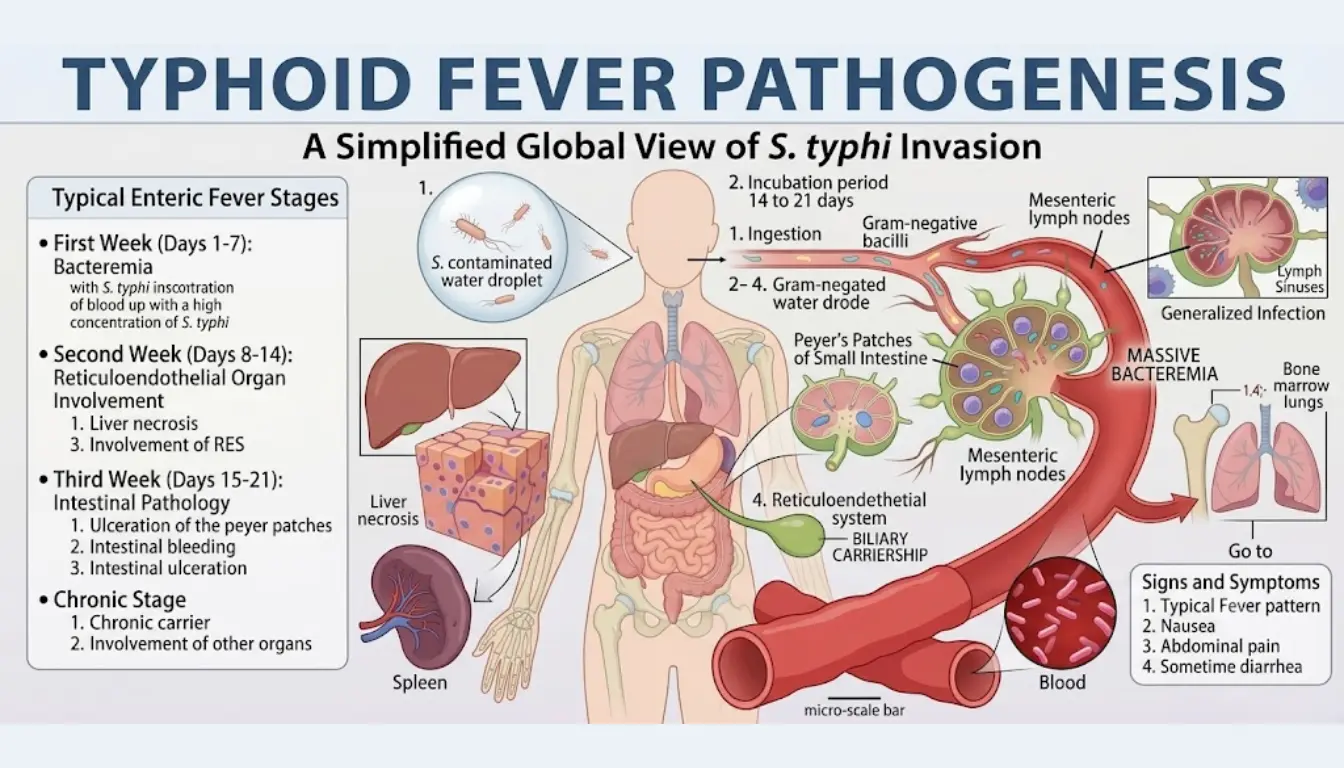 Pathology & Pathogenesis Typhoid Fever Pathology & Pathogenesis