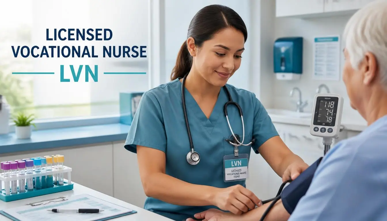 Licensed Vocational Nurse providing patient care in a clinical healthcare setting