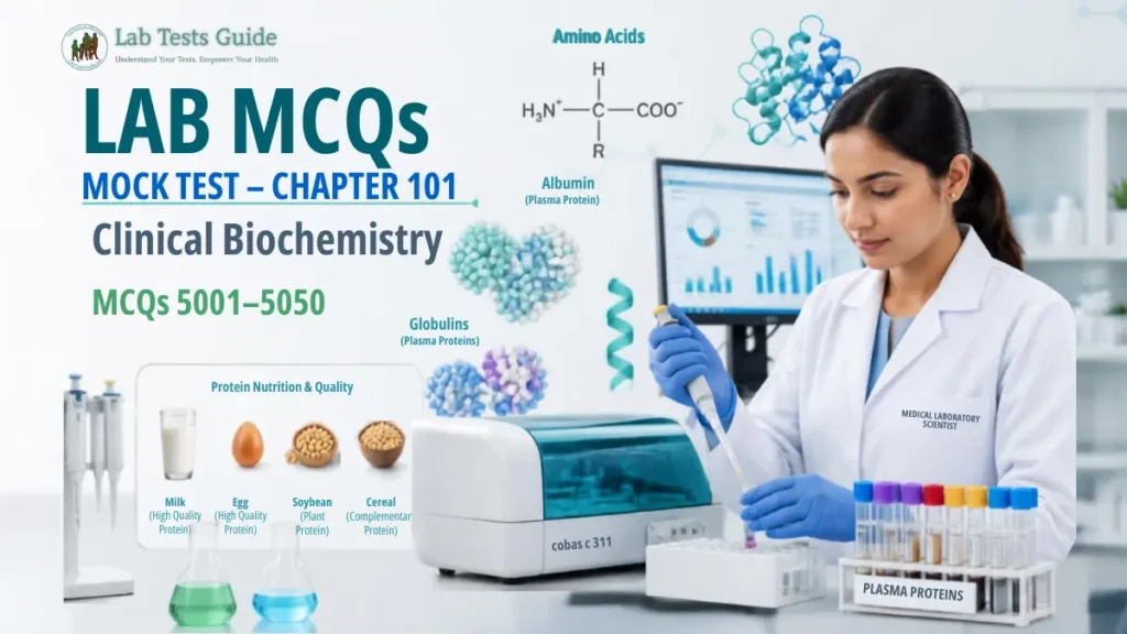 Lab MCQs Mock Test Chapter 101 Clinical Biochemistry