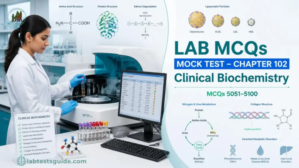 Lab MCQs Mock Test Chapter 102 Clinical Biochemistry