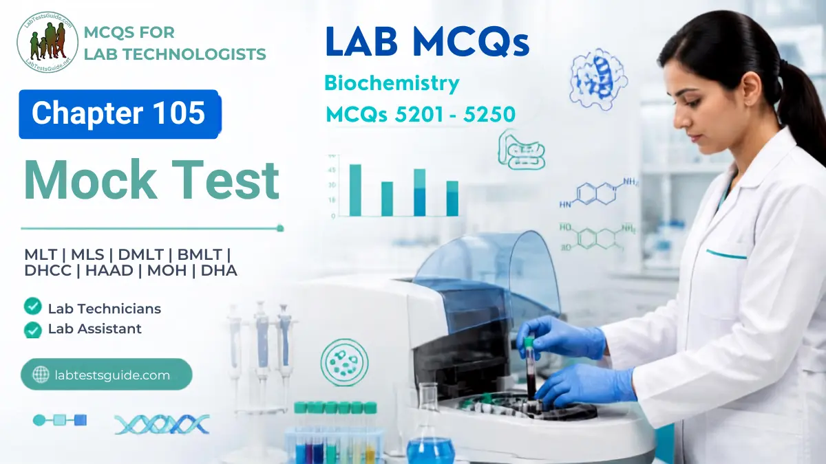 Lab MCQs Mock Test Chapter 105 Biochemistry