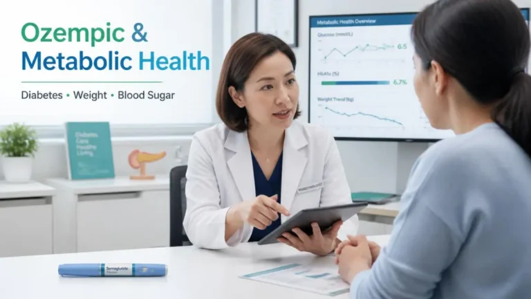 Doctor discussing semaglutide treatment and metabolic health with an adult patient